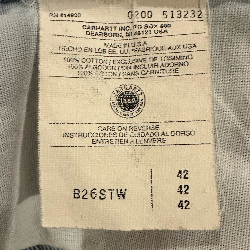 Carhartt Authentic,Vintage B26 STW Denim Shorts/Jorts Men’s Sz 42 - Picture 9 of 12
